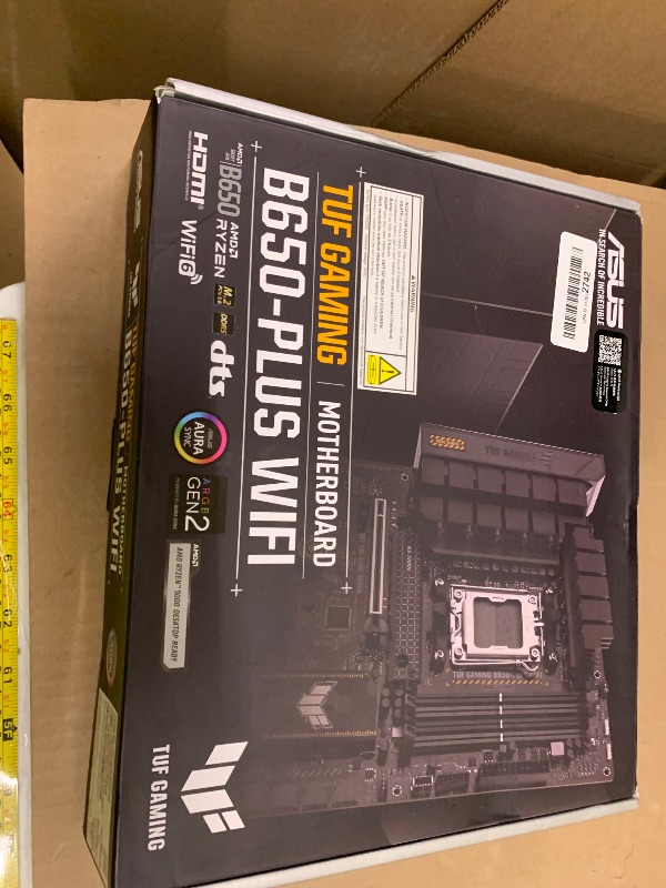 Photo 1 of ASUS TUF GAMING B650-PLUS WIFI AMD B650 AM5 Ryzen™ Desktop 9000 8000 and 7000 ATX motherboard, 14 power stages, PCIe® 5.0 M.2 , DDR5 memory, WiFi 6 and 2.5 Gb Ethernet, USB4® support Aura Sync