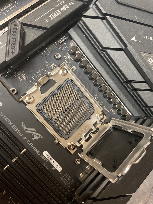 Photo 1 of SEE NOTES AND PICTURES…ASUS ROG Strix B850-F Gaming WiFi AMD AM5 B850-F ATX Motherboard 16+2+2 Power Stages, AI PC, DDR5 AEMP, WiFi 7, 4X M.2, PCIe® 5.0, Total Support of 19 USB, 20Gbps Type-C®, AI Networking II, Aura Sync