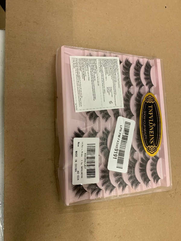 Photo 1 of 14 Pairs Wispy Mink Lashes False Eye Lashes Natural Look 5D Volume 16mm Fake Eyelashes Pack by TNFVLONEINS