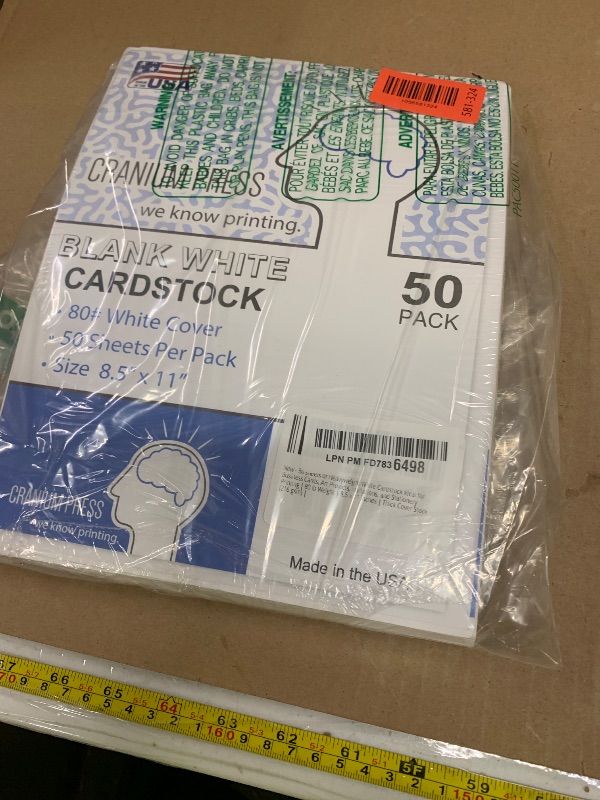 Photo 1 of 50 Sheets of Heavyweight White Cardstock Ideal for Business Cards, Art Projects, Invitations, and Stationery Printing | 80 lb Weight | 8.5 x 11 inches | Thick Cover Stock (216 gsm) |