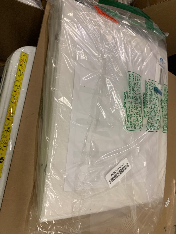 Photo 1 of 4-Pack Bed Sheet Organizer and Storage Box, Folding Container for Bedding Essentials, Stylish Linen Closet Organizer for Sheets, Duvet Covers, and Pillows (White, Circle Window Design)