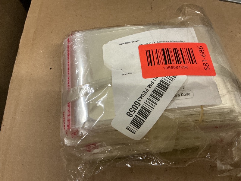 Photo 1 of 1000pcs 3" x 4" Cellophane Adhesive Bags Clear Self Sealing Earring Bags Small Cello Bags 1 Mil for Jewelry Soap Candies Bakery Candle Cookie Card (9 Sizes to Choose from)