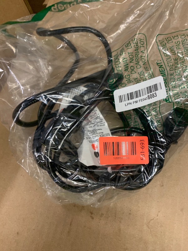 Photo 1 of 16/3 Black Indoor Outdoor Extension Cord 10 Ft Waterproof, Heavy Duty Extension Cord with 3 Prong Grounded Plug,13A 1625W 16AWG SJTW, Flexible Weatherproof Power Cable for Offices, Gardens and Lawns