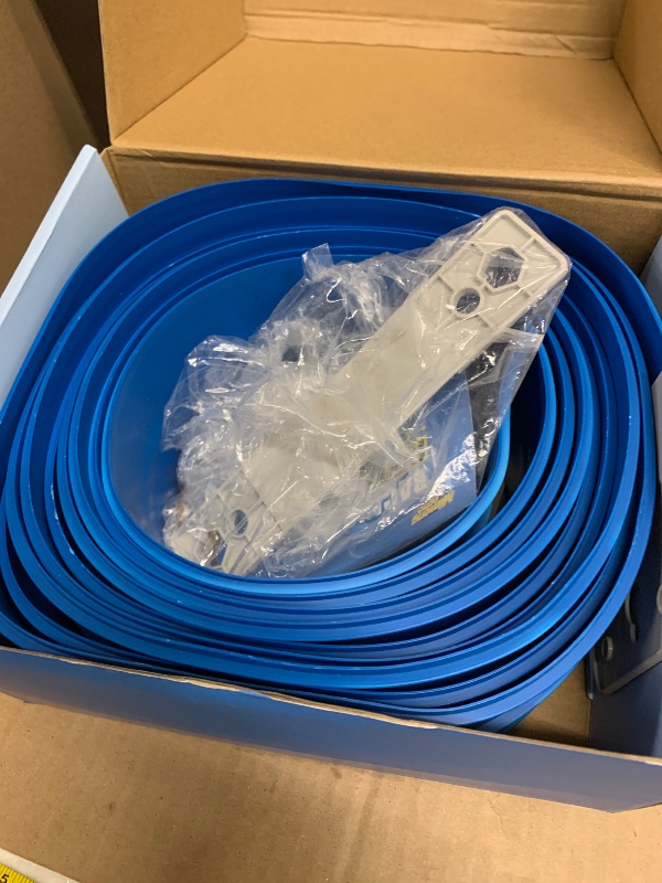 Photo 1 of 18Ft Flexible Race Track for Kids, with Three Types of Hooks,Monster Blue Truck Ramp with Suction Cups - Rolls Up Portable DIY Racetrack Compatible with Diecast 1/64th Cars Model