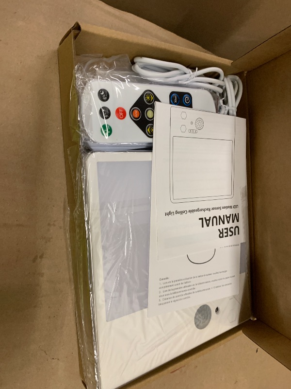 Photo 1 of 2Pcs Battery Operated Ceiling Lights Rechargeable Motion Sensor Light Indoor Wireless Shower Light with Remote 7.48in Dimmable Motion Activated Lamp for Closet,Magnetic Ceiling Light Battery Powered