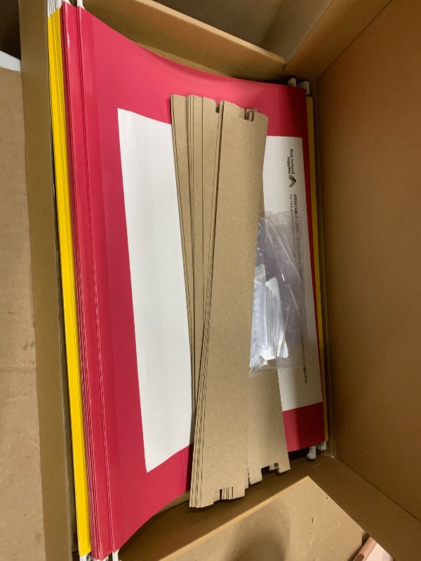 Photo 1 of 25 Blue Summit Supplies Legal Size Hanging File Folders - Assorted Colors, 2" Expansion, Legal Hanging File Folders for Filing Cabinet, 9.5" x 14.75", 11PT Paper Stock with Tabs and Inserts Included