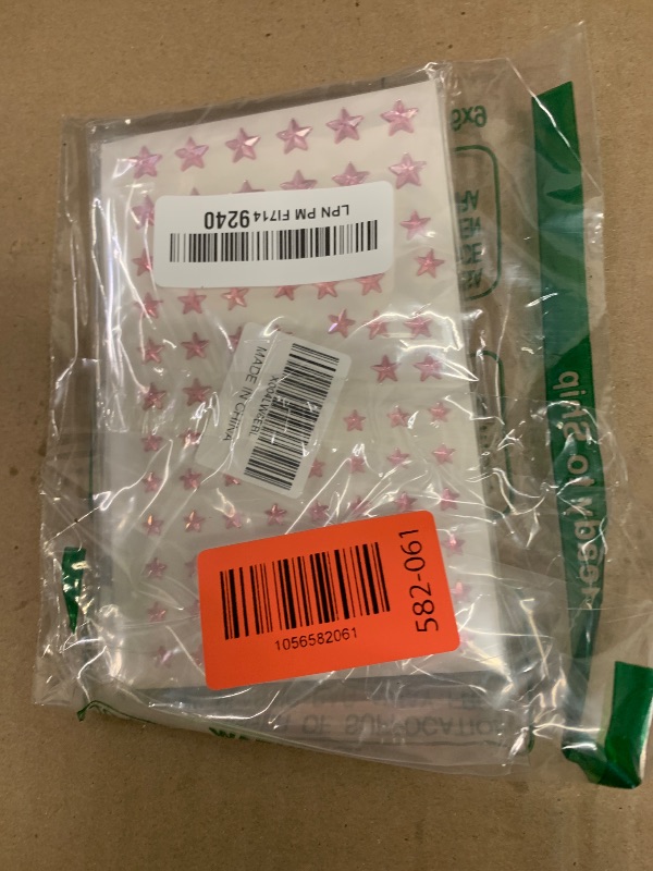 Photo 1 of 264 Pcs Star Self Adhesive Rhinestones Stickers Pink Star Gem Stickers Acrylic Face Jewels Stick on Bling Hair Diamond Small Face Sticker for Kids Sparkly Crystal Pearls for Eye Nail Craft Decor