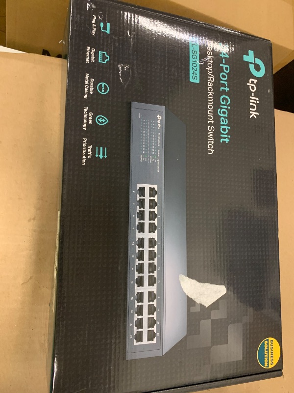 Photo 4 of TP-Link 24 Port Gigabit Ethernet Switch Desktop/ Rackmount Plug & Play Shielded Ports Sturdy Metal Fanless Quiet Traffic Optimization Unmanaged (TL-SG1024S)