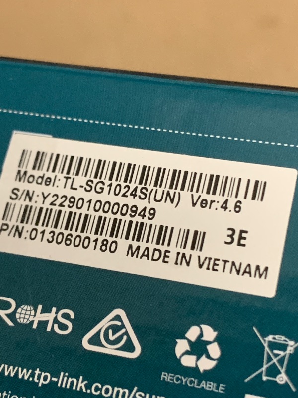 Photo 2 of TP-Link 24 Port Gigabit Ethernet Switch Desktop/ Rackmount Plug & Play Shielded Ports Sturdy Metal Fanless Quiet Traffic Optimization Unmanaged (TL-SG1024S)