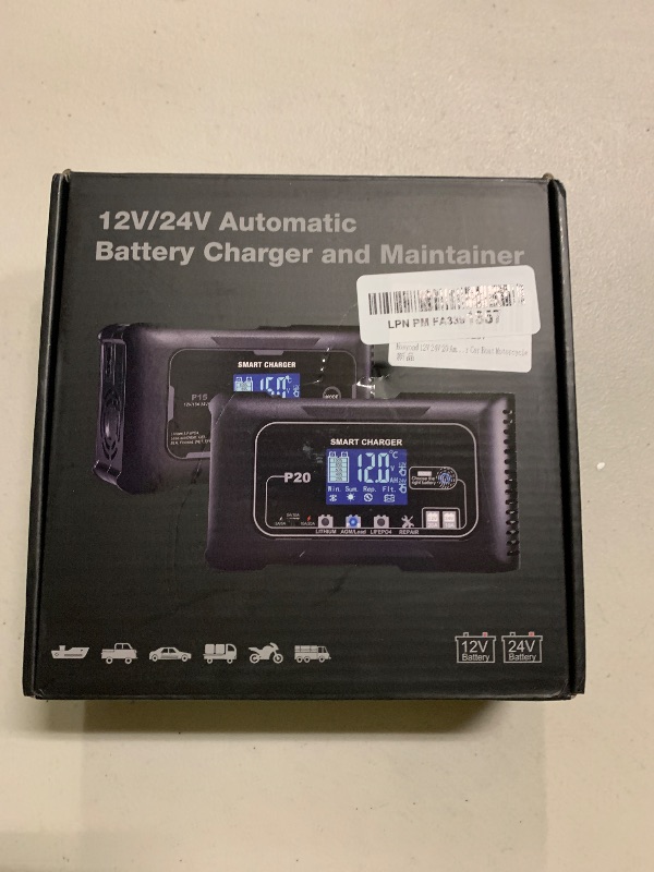 Photo 1 of 20A Smart Battery Charger 12V/24V, Automatic Charger & Maintainer for Lithium, LiFePO4, and Lead-Acid (AGM/Gel/SLA) Batteries, Trickle Charging for Cars, Boats, Motorcycles