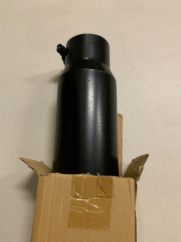 Photo 1 of 3 inch Inlet Exhaust Tip, 4" Outlet 12" Overall Length Stainless Steel Exhaust Tail Pipe, Bolt-On, Polished Tailpipe, Black(Fit for Tailpipe Outlet is 3", must OD not the ID)