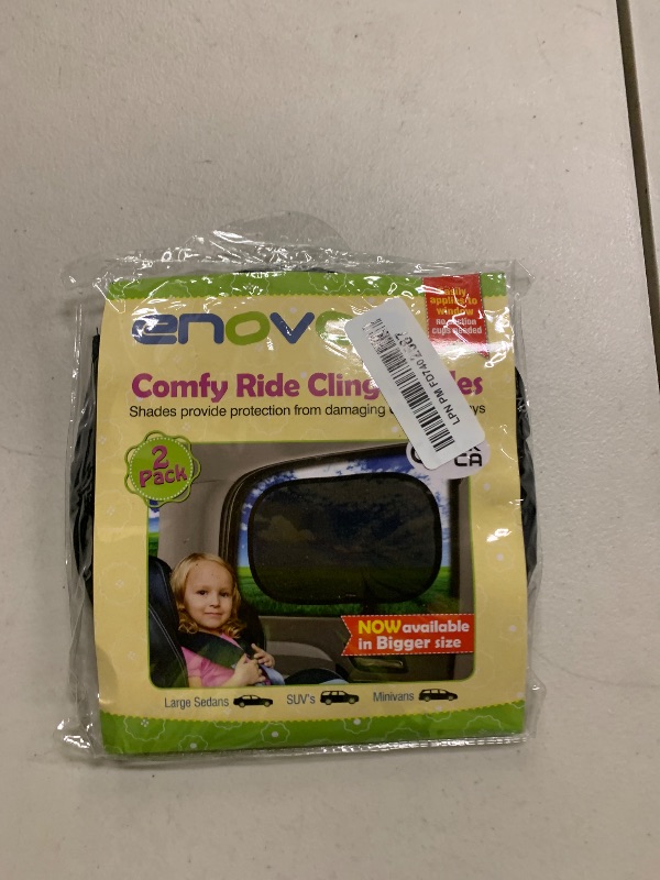 Photo 1 of 2-Pack Car Window Shades by Enovoe - 19 x 12 in Side Window Cover for SUVs, Sedans, and Trucks - Protects Baby from UV Rays and Glare - Cling Design for Easy Use - Plain