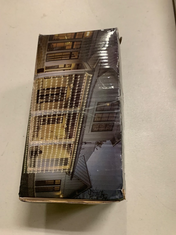 Photo 1 of 32.8 * 6.56FT Large Size Solar Curtain Lights Outdoor, 8 Modes Icicle Lights, Solar Garden Christmas Lights Decortions for Patio, Gazebo, Eaves, Fence, Tree, Porch (White)