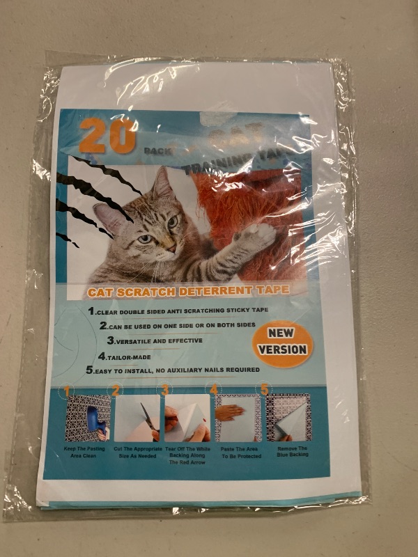 Photo 1 of 20pack Cat Scratch Deterrent Tape, Cat Scratch Furniture Protector, Clear Double Sided Anti Scratching Sticky Tape Couch Protector for Cats Training Tape, Cat Repellent for Furniture