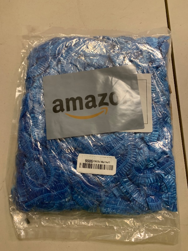Photo 1 of 200 Pack Shoe Covers Disposable Non Slip, Premium Waterproof and Recyclable Shoe Booties Covers for Indoors, Fits Up To 11 US Men and 13 US Women Size, 100 Pairs Elastic Caps Plastic Shoe Covers Blue.