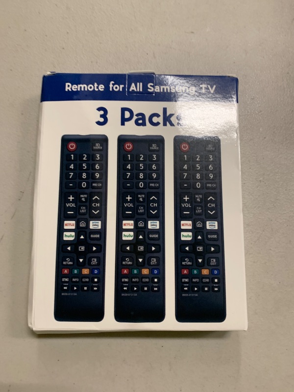 Photo 1 of 3 Pack Remote for All Samsung TV Remote, Replacement Compatible with All Samsung Smart TVs, LCD, LED, 3D, HDTV, Series TVs