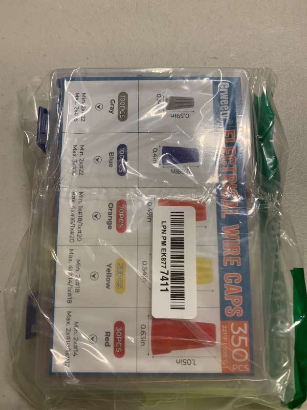 Photo 1 of 350 Pcs Wire Connectors Kit, Electrical Connectors Nuts Small, Assorted Wire Connector Nuts Assortment Kit, Wire Caps for Quick Connect, Electric Connectors for Wiring Screw Caps Nut Twister