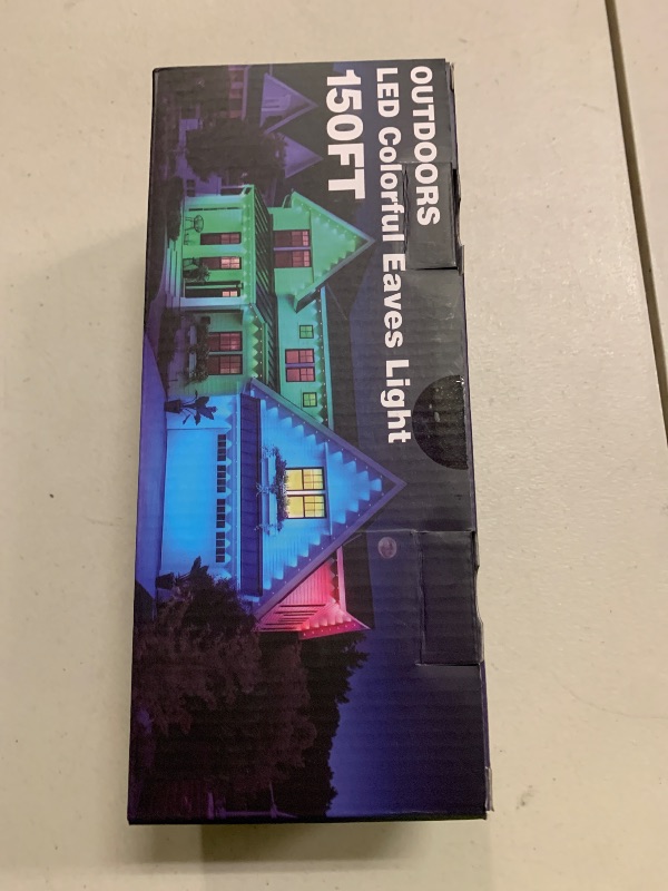 Photo 1 of 150FT Permanent Outdoor RGB Lights - Waterproof Smart LED Eaves Lights with App/Remote Control, Music Sync & DIY Scenes, Perfect for Christmas, Halloween, Parties & Daily Decor, Ideal for House Roof
