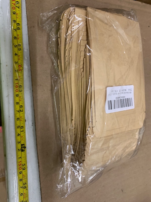 Photo 1 of 100 Pcs Resealable bags,Stand Up Kraft Paper Bags with Matte Window, Zip Lock Food Storage Bags for Packaging Products, Reusable, Sealable Bag for Packaging, 3.5" x 5.5"
