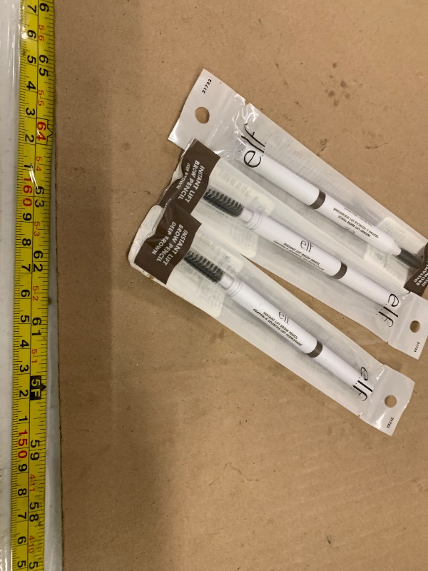 Photo 1 of 3pack.   e.l.f. Instant Lift Brow Pencil, Dual-Sided, Precise, Fine Tip, Shapes, Defines, Fills Brows, Contours, Combs, Tames, 0.006 Oz, Deep Brown, 1 Count