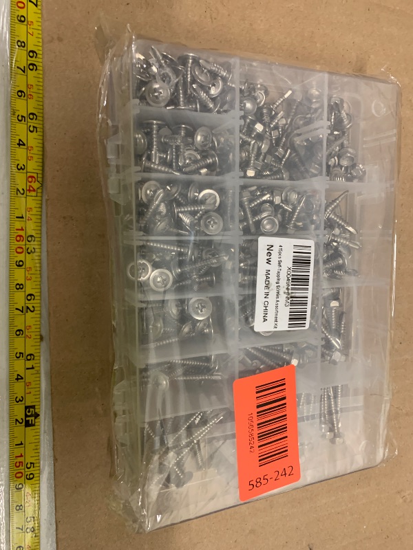 Photo 1 of 415pcs Premium #8 & #10 Self Tapping Screw Assortment Kit, 410 Stainless Steel Sheet Metal Screws with Length 1/2" to 2", Truss Head &Hex Washer Head Self Drilling Screws for Metal