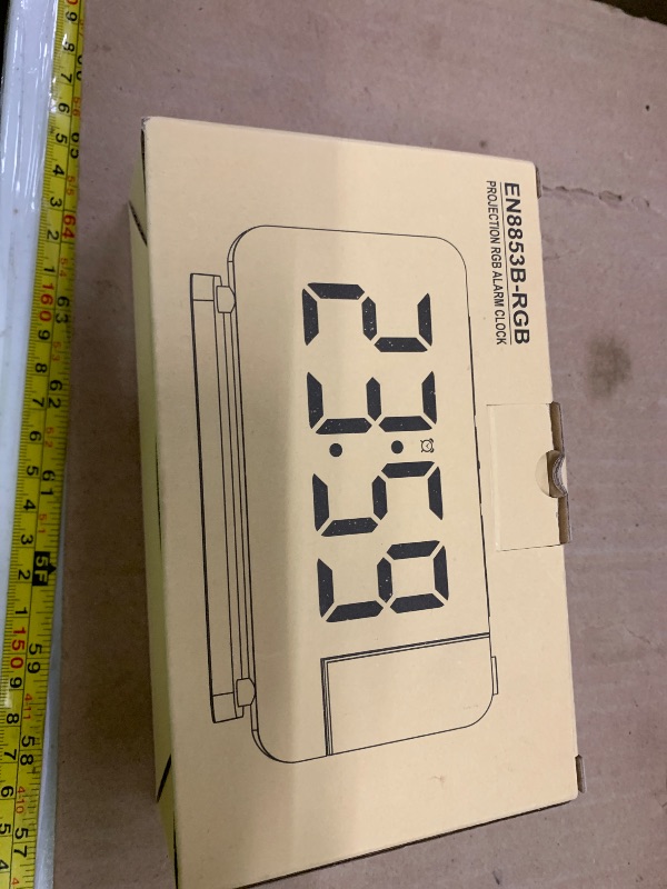 Photo 1 of ?RoseGold?Projection Alarm Clock, 6.5''Digital Mirror Projection Alarm Clock 180° Projection Clock for Ceiling, 11Color & 6Brightness & Loud Alarm Clock with USB C Port[Alarm Clock for Kids/Adults]