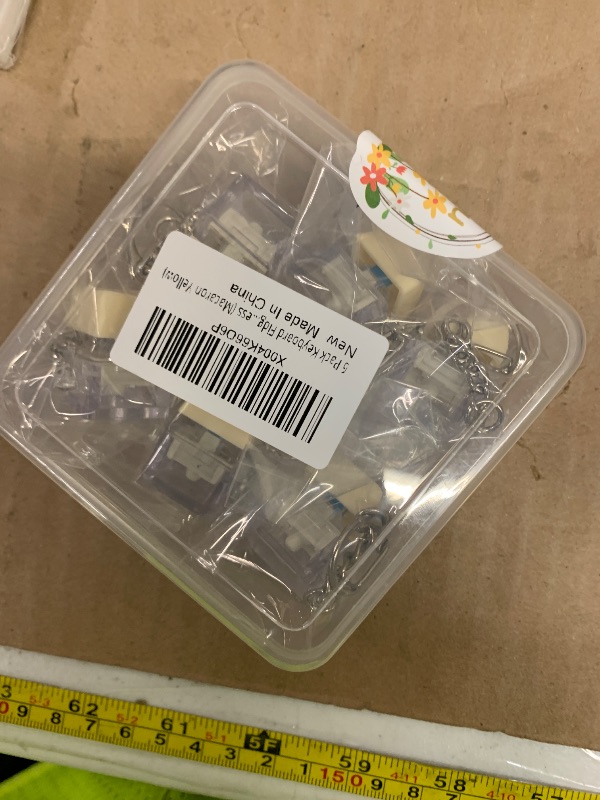 Photo 1 of 6 Pack Keyboard Fidget Toy Keyboard Fidget Keychain Keyboard Decompression Button Finger Clicker Toys, Button Stress Relief Fidget Gifts for Adult to Relief Stress (Macaron Yellow)