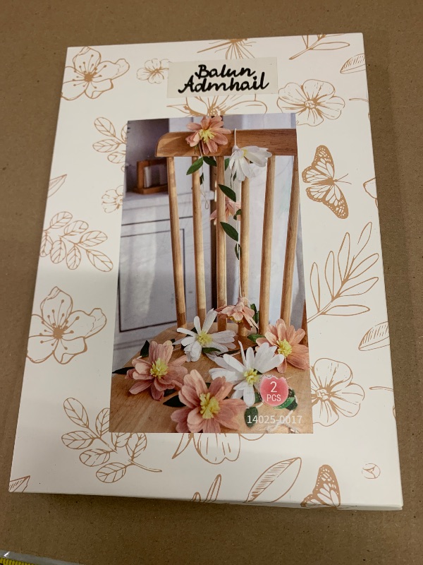 Photo 1 of 2PCS Paper Flower Garland, Paper Leaves Banner Vine Flowers with Green Leaves Crepe Floral Garland Decorations for Wall Anniversary Wedding Birthday Arch Decor (8.2ft)