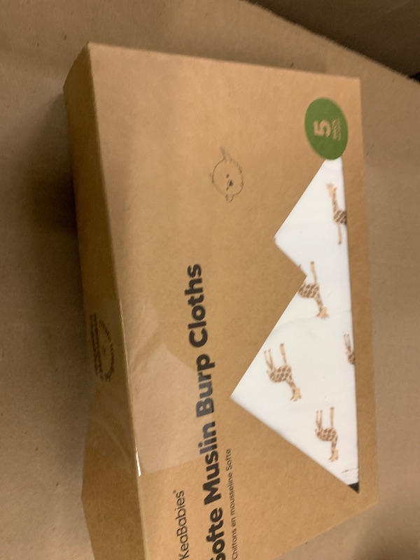 Photo 1 of 5-Pack Muslin Burp Cloths Baby Boy, Girl - Very Absorbent Baby Burp Cloth Rags, 8-Layers Viscose Derived from Bamboo Cotton Muslin Towel, Super Soft Spit Up Rags, No Shrink Washcloths (The Wild)