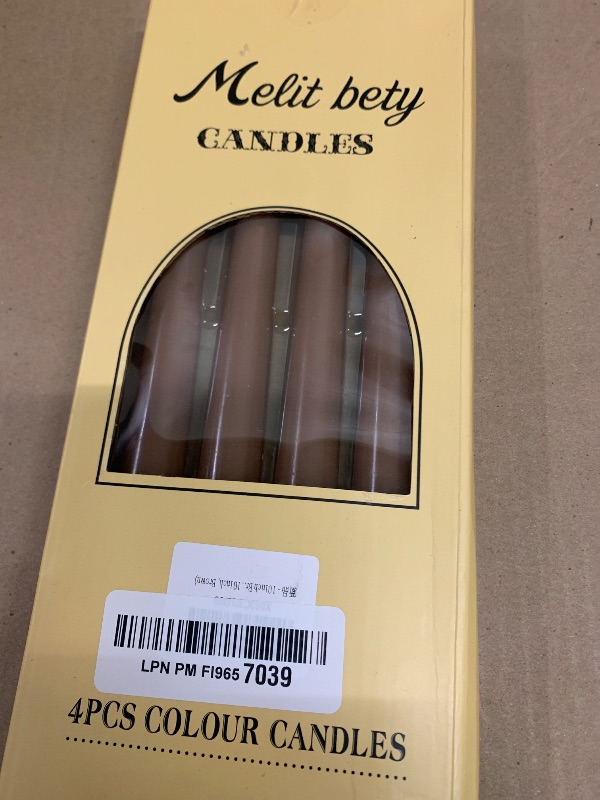 Photo 1 of 10 inch Brown Taper Candles-Set of 4 Tapered Candle, Tall Candlesticks,Dripless and Smokeless,Home Dinner Candle, Party, Wedding, Halloween, Christmas Candles (10 inch, Brown)