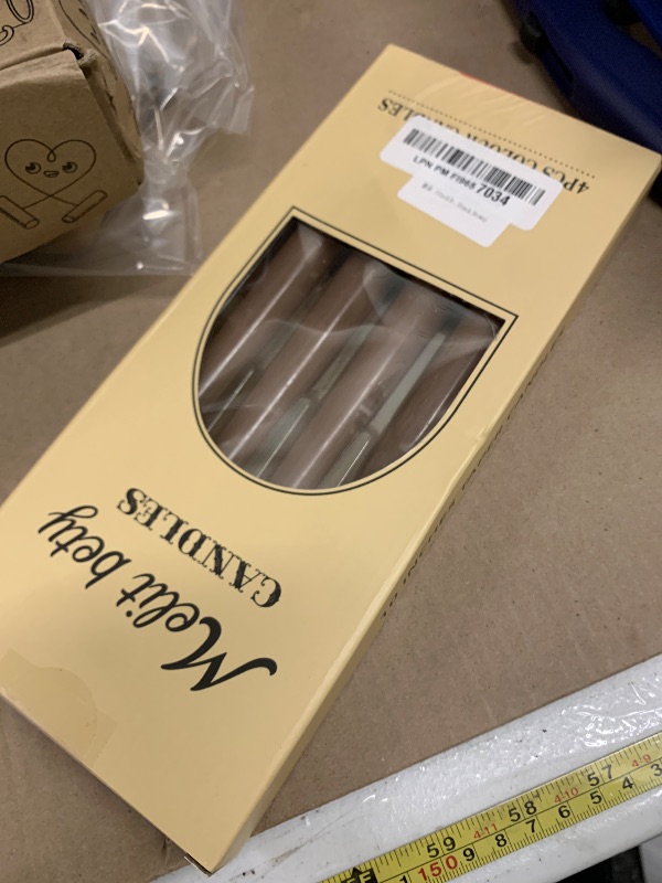 Photo 1 of 10 inch Brown Taper Candles-Set of 4 Tapered Candle, Tall Candlesticks,Dripless and Smokeless,Home Dinner Candle, Party, Wedding, Halloween, Christmas Candles (10 inch, Brown)