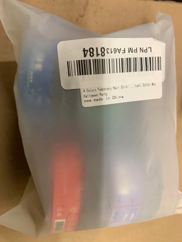 Photo 1 of 4 Colors Temporary Hair Color for Kids,Gifts for Teens,Girls,Boys,Gifts for Kids,Temporary Hair Dye,Hair Color Spray Green Red Blue Purple Hair Dye Hair Wax Color,Instant Color Wax Halloween Party