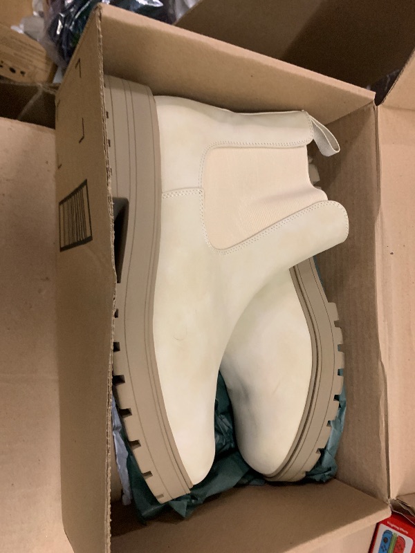 Photo 1 of 10. mysoft Women's Chelsea boots Low Heel Slip On Lug Sole Elastic Ankle Booties