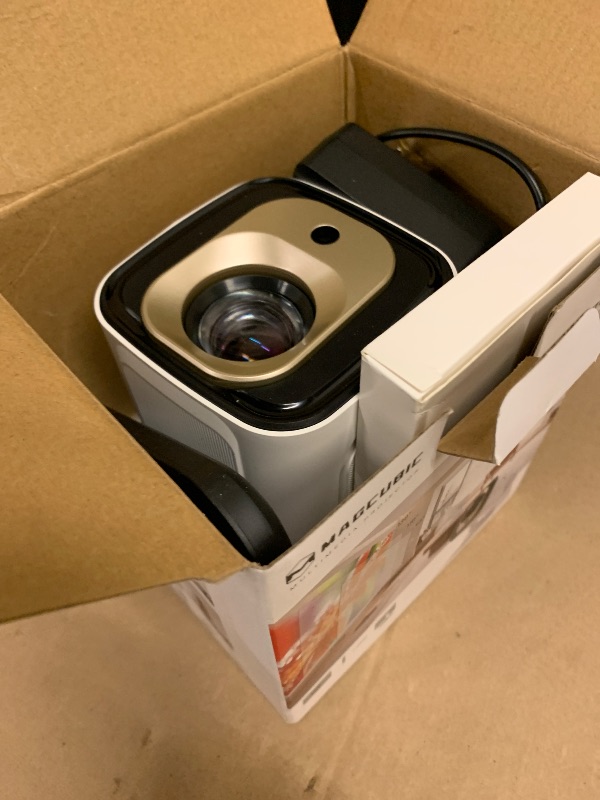 Photo 1 of ?Auto Focus&1080P?Magcubic Mini Smart Projector with 4K Support, Portable Projector with Wifi and Bluetooth, 5W Speaker, Built in Apps, Voice Control, Outdoor Movie Projector