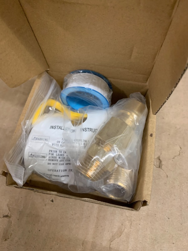 Photo 1 of 1/2" QDD LP Natural Gas Quick Connect Fittings Kit, Natural and Propane Gas Hose Quick Connect/Disconnect Plug Set, Solid Brass with Dust Cover & Raw Material Tape