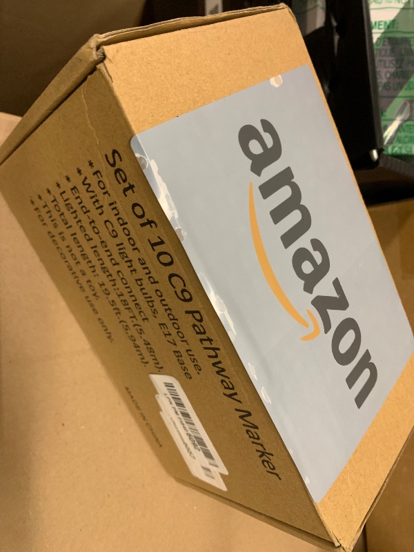 Photo 1 of 19.5Ft Halloween Pathway Lights Outdoor, C9 Marker Stake Lights with 10 Orange Purple LED Bulbs and 10 Stakes, Connectable Pathway String Lights for Lawn Walkway Garden Halloween Decor