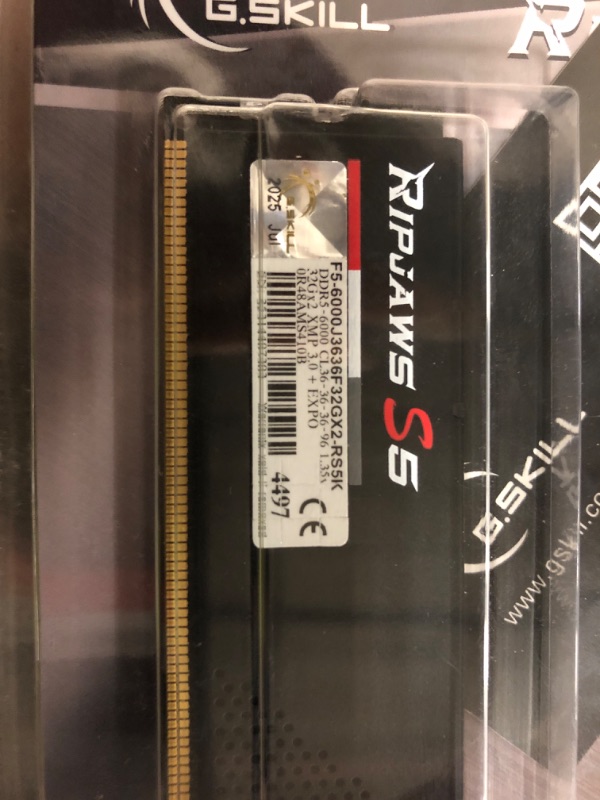 Photo 1 of G.Skill Ripjaws S5 Series 64GB (2 x 32GB) 288-Pin PC RAM DDR5 6000 (PC5 48000)