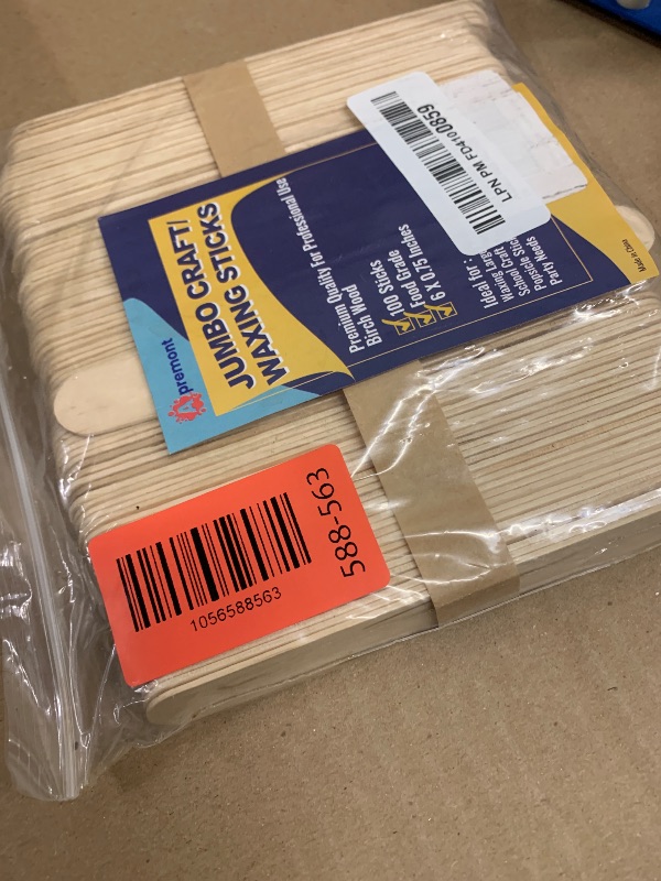 Photo 1 of 100 Piece Large Jumbo Wooden Craft Sticks (6" x 3/4"), Premium Natural Organic Wood for Waxing, Craft Project, Tongue Depressor, Popsicle, Ice Cream Stick,Woodcraft, Paint Stirrer and Art - Apremont