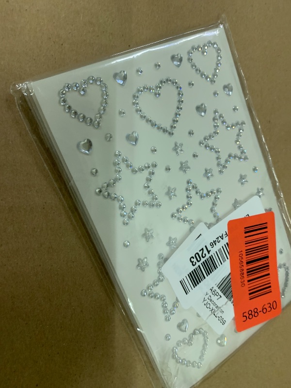 Photo 1 of 3 Sheets Rhinestone Stickers, Self-Adhesive Gemstone Hearts, Stars, Pentagrams, Diamonds - Bling Jewels Gems for Hair, Face, Eye Makeup, Scrapbook, Crafts, DIY Decoration