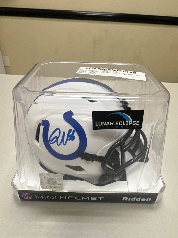 Photo 1 of Indianapolis Colts Autographed Riddell Lunar Eclipse Alternate Speed Mini Helmet - Autographed NFL Mini Helmets