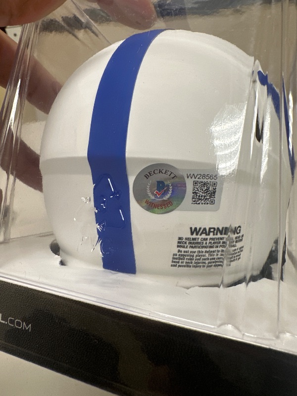 Photo 3 of Indianapolis Colts Autographed Riddell Lunar Eclipse Alternate Speed Mini Helmet - Autographed NFL Mini Helmets