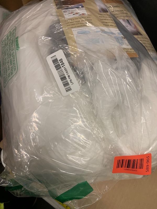 Photo 1 of 1 MIDDLE ONE Body Pillow, Bolster Pillow with Cooling Cover, Long Round Roll Cylinder Pillow for Bed, 35" x 7.87", Grey