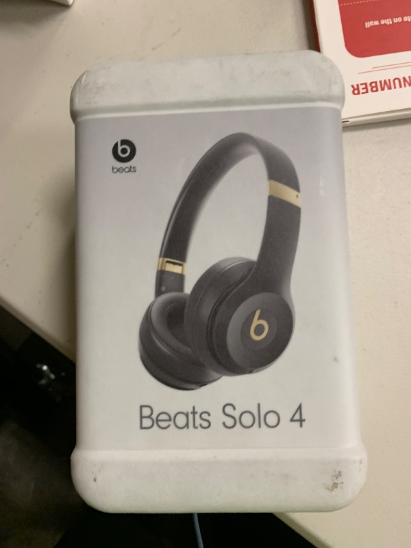 Photo 1 of Beats Solo 4 - Wireless Bluetooth On-Ear Headphones, Apple & Android Compatible, Up to 50 Hours of Battery Life - Black & Gold