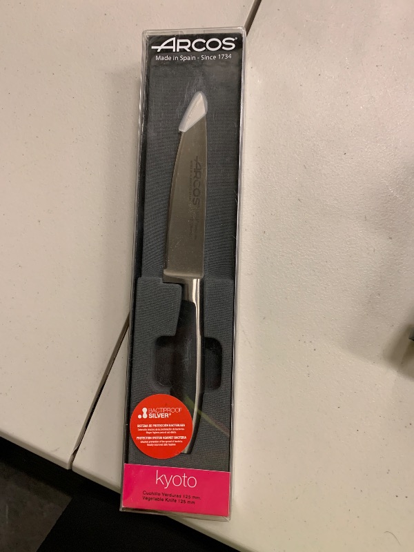 Photo 1 of Arcos Vegatable Knife 5 Inch Stainless Steel. Professional Vegetable Knife for Peeling Fruits and Vegetables. Ergonomic Polyoxymethylene Handle and 125 mm Blade. Series Kyoto. Color Black.
