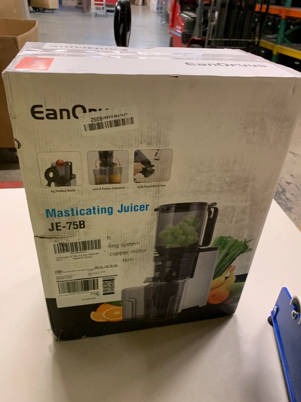 Photo 1 of Cold Press Juicer, 5.3" Wide Feed Chute Juice Extractor Machine with 400W, High Juice Yield, Slow Masticating Juicer for Whole Vegetables & Fruits, Metallic Silver