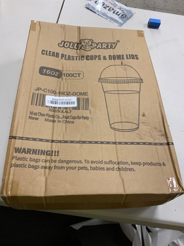 Photo 1 of 100 PACK 16 oz Clear Plastic Cups with Dome Lids, Disposable Dessert Cups, Parfait cups for Ice Cream, Iced Cold Coffee Drinks, Cupcake, Fruit for Party