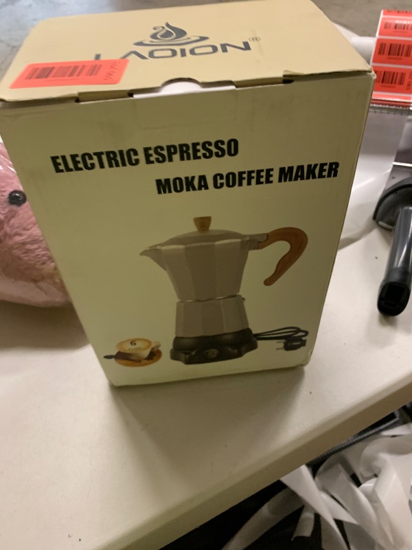 Photo 1 of LAOION Cafeteras Electricas Modernas,6 Cup Portable Espresso Maker,300ml Moka Pot with Detachable Base & Overheat Protection, Great for Home?Office, or Travel, a Thoughtful Gift for Coffee Lovers