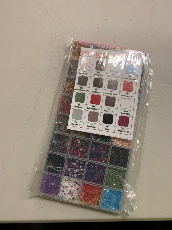 Photo 1 of 32000 PCS 32 Color Diamond Art Painting Beads Kit with Storage Box, Flat Bottom Round Resin Rhinestones for 5D Diamond Painting Accessories, Round Drills for DIY Diamond Art Crafts