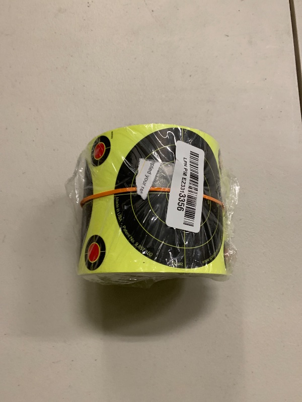 Photo 1 of Splatterburst Targets - Roll of (200) 4 Inch Stick & Splatter Self Adhesive Shooting Target Stickers - Gun - Rifle - Pistol - Airsoft - BB Gun - Pellet Gun - Air Rifle - Made in USA