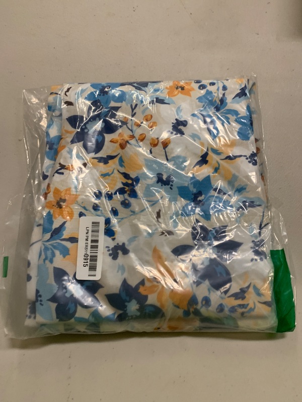 Photo 1 of homing Rectangle Printed Fabric Tablecloth, Elastic Fitted Table Cloth for 6 Foot Table, Washable Polyester Table Cover for Outdoor, Picnic, Camping and Indoor, (Blooming Flowers, 30" x 72")